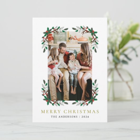 ベリーブランチフレームクリスマスファミリー1写真 シーズンカード (スタンド正面)