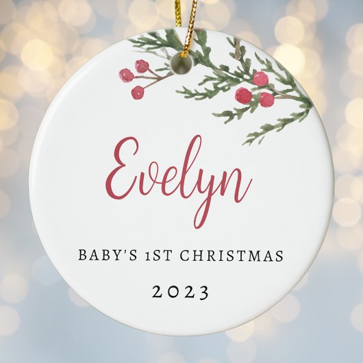 ベリーブランチベビーの初めてのクリスマス写真 セラミックオーナメント