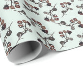 ベリーブランチ水彩包み紙 ラッピングペーパー (ロールコーナー)