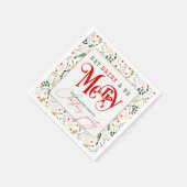 ベリーブランチ食べ、ドリンクBe Merry Christmasパーティー スタンダードカクテルナプキン (角)