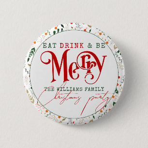 ベリーブランチ食べ、ドリンクBe Merry Christmasパーティー 缶バッジ