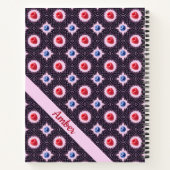 ベリーブリスパターンと名前をカスタムするスパイラル ノートブック (裏面)