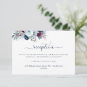 ベリーブルーとブルゴーニュのフローラウェディングレセプション エンクロージャーカード (スタンド正面)