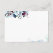 ベリーブルーとブルゴーニュのフローラウェディングレセプション エンクロージャーカード (裏面)