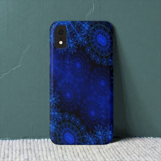 ベリーブルースパークリング フローラルアート iPhone XRケース
