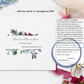 ベリーブルーブルゴーニュフローラ結婚の穴あきRSVP オールインワン招待状