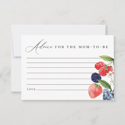 ベリーベビーシャワーアドバイスカードベリースウィート サンキューカード (正面)