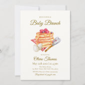 ベリーベビーブランチパンケーキエッグウィスクベイビーシャワー 招待状 (正面)