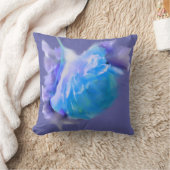 ベリーペリ無地の色 |水色の青いバラ クッション (ブランケット)