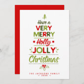 ベリーホメリーリーすてきクリスマスツリー名前をカスタムする シーズンカード (正面/裏面)