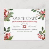 ベリーホリーアニュアルホリデーパーティー日付を保存 案内ポストカード (正面)