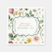 ベリーボタニカルチャームブライダルシャワー スタンダードカクテルナプキン (正面)