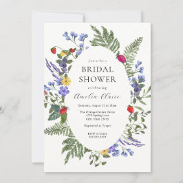 ベリーボホーワイルドフラワーブライダルシャワー 招待状