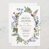 ベリーボホーワイルドフラワーブライダルシャワー 招待状 (正面/裏面)