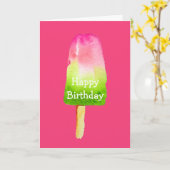 ベリーポッシクル可愛い夏期水彩誕生日 カード (黄色い花)