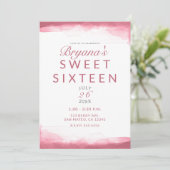 ベリーマウブピンクウォーターモダンカラー甘い16 招待状 (スタンド正面)