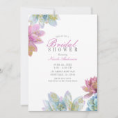 ベリーミント&金ゴールドガーデンサキュルメンツブライダルシャワー 招待状 (正面)