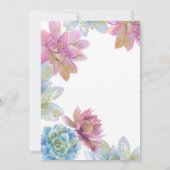 ベリーミント&金ゴールドガーデンサキュルメンツブライダルシャワー 招待状 (裏面)