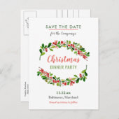 ベリーメリークリスマスディナー | ホリデーパーティー 案内ポストカード (正面/裏面)