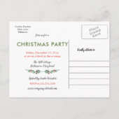 ベリーメリークリスマスディナー | ホリデーパーティー 案内ポストカード (裏面)