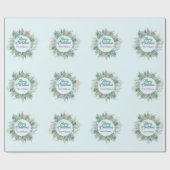 ベリーメリークリスマスホリデーズパープルミントブルー ラッピングペーパー (フラット)