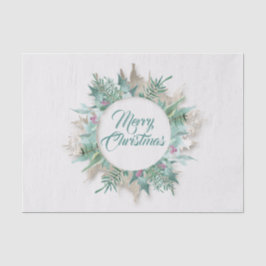ベリーメリークリスマスホリデーズブランチグレーティール（緑がかった色） 薄葉紙
