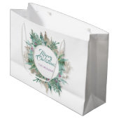 ベリーメリークリスマスホリデーズブランチホワイトミント ラージペーパーバッグ (正面アングル)