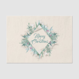 ベリーメリークリスマスホリデーズリースアイボリークリーミー 薄葉紙