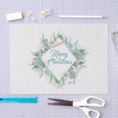 ベリーメリークリスマスホリデーズリースピンクミント 薄葉紙 (クラフト)