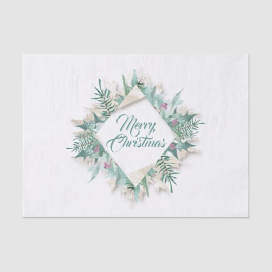 ベリーメリークリスマスホリデーズリースミントクリーミー 薄葉紙 (正面)