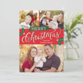 ベリーメリークリスマスホリデーフォトカード シーズンカード (スタンド正面)