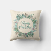 ベリーメリークリスマスリースウィンターホリデーズミント クッション (裏面)