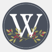 ベリーメリークリスマス封筒用シール ラウンドシール (正面)