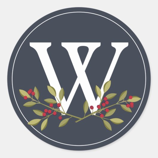 ベリーメリークリスマス封筒用シール ラウンドシール (正面)