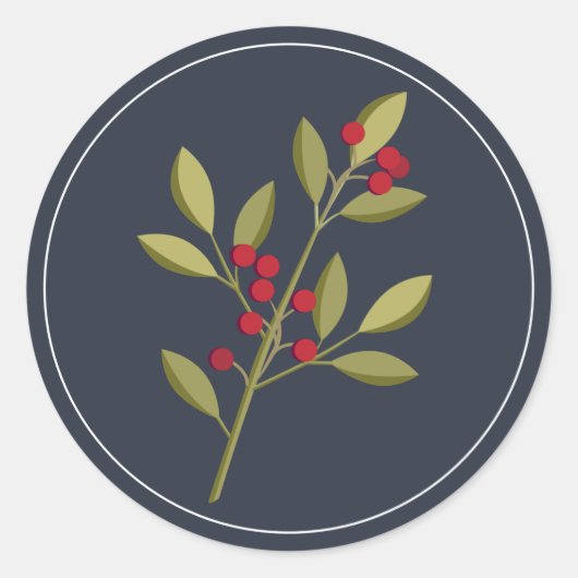 ベリーメリークリスマス封筒用シール ラウンドシール (正面)