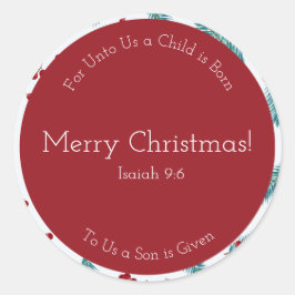 ベリーメリーラウンドクリスマスステッカー ラウンドシール