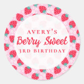 ベリーモアユスト誕生日ストロベリーデイジー ラウンドシール (正面)