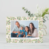 ベリーモダングリーンクリームクリスマス写真 シーズンカード (スタンド正面)