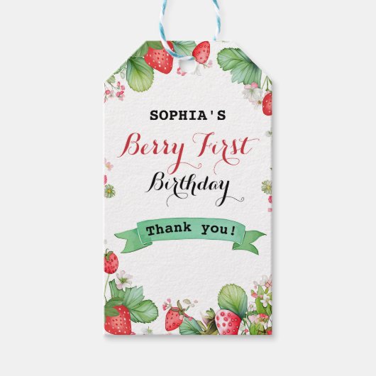 ベリーラブリーファースト誕生日 ギフトタグ (正面)