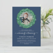 ベリーリースネービーブルー命名式写真 招待状 (スタンド正面)