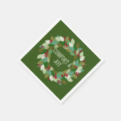 ベリーリースホリデイ心地よい&ジョイ スタンダードカクテルナプキン (角)