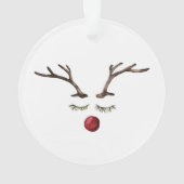 ベリーリースモノグラムRudolph鹿をパーソナライズ オーナメント (裏面)