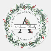 ベリーリース差出人住所シール ラウンドシール (正面)