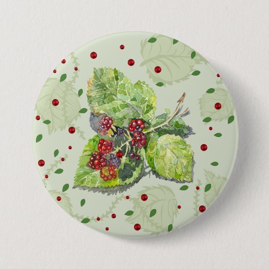 ベリーレッドとブラックベリー 缶バッジ (正面)