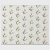 ベリーレッドクリーム植物祭りクリスマス ラッピングペーパー (フラット)