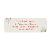 ベリーレッドクリーム植物祭りクリスマス ラベル (正面)