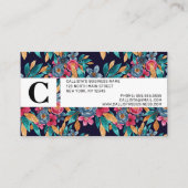 ベリーレッドネイビーマスタードウォーター色フラワーアート 予約カード (裏面)