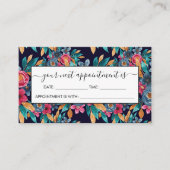 ベリーレッドネイビーマスタードウォーター色フラワーアート 予約カード (正面)