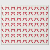 ベリーレッドリボンがクリームクリスマス休暇を楽しむ ラッピングペーパー (フラット)