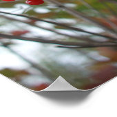 ベリーレッド秋リーフオータムガーデンサンクスギビング ポスター (角)